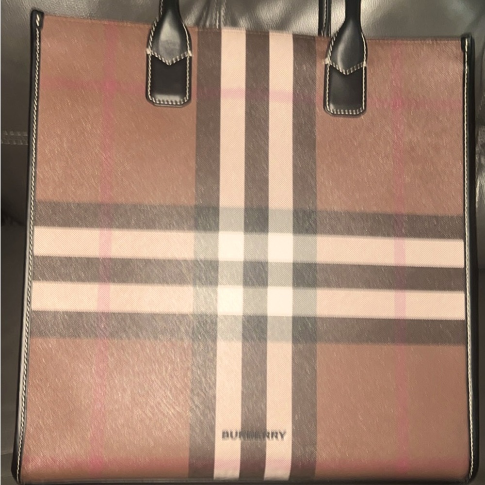 Blueberry Denny Check Slim Vertical Tote Bag.brand new with and receipt
